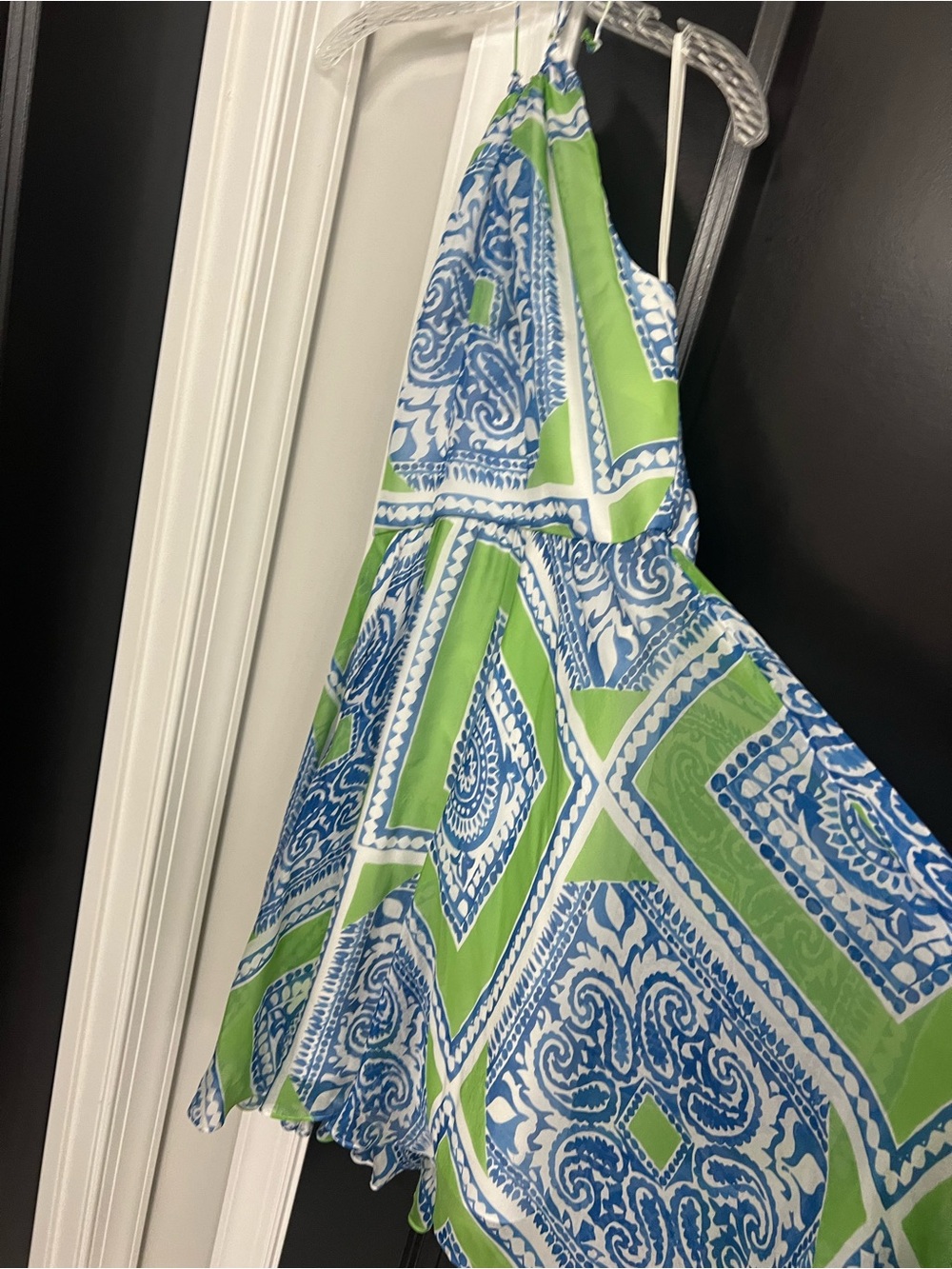 Vineyard Vines White Dress with Blue & Green Accents
